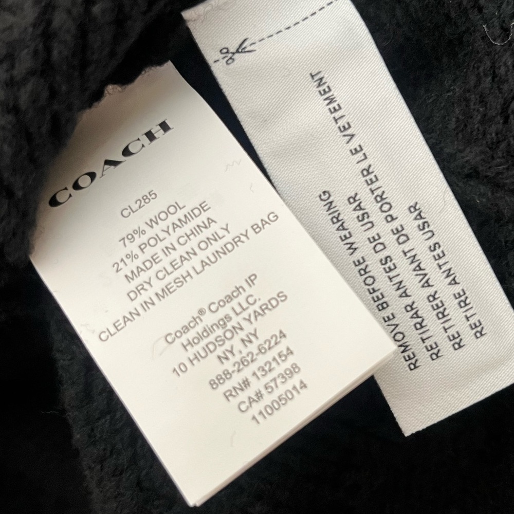 Coach Black Turtleneck Sweater Classic Style - Picture 6 of 16